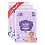 FLEWSTAR 75 PCs Baby Nicker Slim & Comfort Disposable Baby Diapers- Baby Care Diaper Pants-Slim & Comfort Disposable Baby Diapers- Cottony Soft High Absorb Technology-Pack Of 3 (Small)