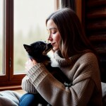 Love Creation A4 Size poster print for creative wall art- cozy-moments-with-my-furry-friend-8231( Sticker)