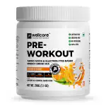 Wellcore Pre Workout Supplement | No Sugar & Caffeine Pre Workout (210 g, Orange)