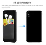 Tech Gear Pouch for Card Holder for Back of Phone, Pouch Silicone Wallet Sleeve Pocket (Black, Silicon, Pack of: 1)