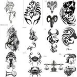 Ordershock Waterproof All Rashi Zodiac Sign Temporary Body Tattoo (Pack of 12)