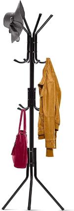 Corslet Coat Rack Freestanding Metal Floor Stand 12 Hooks Entryway Hanger for Cloths Bag Home Office