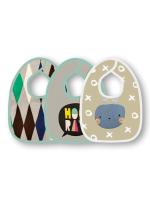 Mom's Home New Born Baby Unisex Designer Printed Bibs, 0-9 Months - Pack of 3