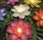 ODD M EVEN Floating Flowers for Water Bowl, Floating Candles, Water Sensor Diya, Led Candles Artificial but Natural Looking Lotus Flower for Decoration with led Diya, Tea Lights Pack of 3