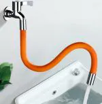 BREAZBELL Flexible Sink Extender Drain Pipe Faucet Extension Hose Silicone Water Faucet Sprayer Extender Hose 360 Rotating Flexible Faucet Extension Kitchen Sink Taps(1Pcs) (Multicolor)
