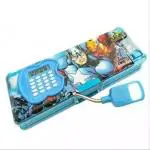 CASSAVA Multipurpose Magnetic Pencil Box with Calculator & LED Lamp Light & 2 Side Compartment for Girls & Boys for School Birthday Gift Big Size Cartoon Printed Pen Case for Kids