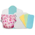 SuperBottoms Cloth Diapers Pack with with 3 reusable diaper liners 1 insert and 1 booster pad