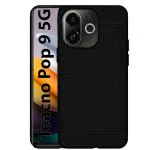 Knotyy Back Cover for Tecno POP 9 5G (Black, Flexible, Silicon, Pack of: 1)