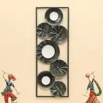 vedas Multicolour Metal Rectangular Thea Abstract Circle Wall Frame, Wall Art Sculpture for Living Room Bedroom, Hotel Office Home Decor (Size: 11 X 30 INCH)