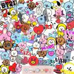 Careflection Vinyl Kpop BTS BT21 Funny Small Stickers for Journals, Notebook 6 x 7 x 0.1 cm Pack of 60