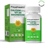 Fixuphealth Calcium Vitamin D3 Magnesium 60 tablet for Men & Women Plant based For Bone joint Pack 1