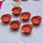 QinPin Water Sensor LED Diyas Flameless Smokeless Eco-Friendly Diwali Pooja Lights Perfect for Rangoli and Festive Home Decor (Pack of 6