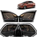 Kingsway Car Magnetic Sun Shades Curtains for Tata Tigor, Model Year : 2017 Onwards, Zips in Front Window with Rear Windshield, Color : Black, Cotton Mesh, Complete Set of 5 Piece