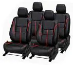 AUTO-SAFE Premium Black, Red Leatherette Car Seat Cover for Datsun Go