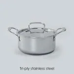 Wonderchef Nigella 3-ply Stainless Steel Casserole with Lid, Die-cast Handle, Induction Friendly- 20cm, 3L, 2.6mm