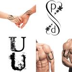Ordershock Waterproof PU Name Letter Temporary Body Tattoo (Pack of 2)