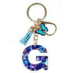 CRAFTSTUDIO Resin Alphabet Initial G letter keychain for Boys & Girls