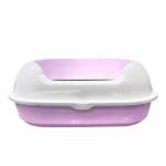 Emily Pets Cat Liiter Box Tray Pan Odor and Rust Free Ease to Clean for Cat Rabbit(Pink)
