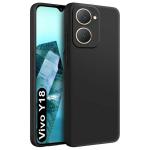 Fashionury Back Cover Case for Vivo Y18 | Matte Soft Silicon Flexible | Camera Bump Protection | All Side Shock Proof Rubberised Back Case Cover for Vivo Y18 (Black)