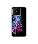 Casotec Butterflies Neon Light Design Printed Silicon Soft TPU Back Case Cover for Realme Narzo 50A