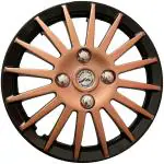 WolkomHome car Wheel cap, Hub Cap Wheelcover Wheel Cover 12 inch Universal for All 12 inch Wheel Size cars Multi Spike Black Copper Set of 4 pc Best car accessories