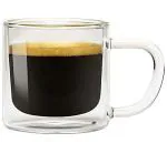 Ramkuwar Clear Toughened Glass Coffee Mug with Convenient Solid Handle Set for Tea Coffee Beer Hot Cold Drinks (200ml)