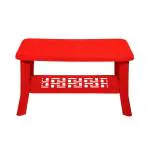 Wow Craft Plastic Center Table/Coffee Table (Tea POY Table) for Living Room, Office & Garden (Red)