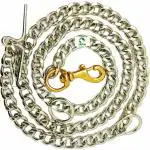 JAPIN Silver Metal Super Dog Leash Diamond Cut Heavy Duty Dog Chain with Brass Hook for Dogs (L - 60inch 8-NO)