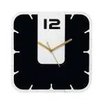 PROCLOCK Acrylic Square Decorative Wall Clock For Office And Home Black And White