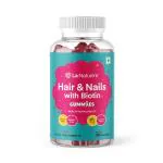 La Nature's Biotin Hair Gummies: Hair and Skin Biotin with Vitamin A, C, E, B6, B12, Zinc and Folic Acid Men and Women Strawberry Flavour 30 Days Pack