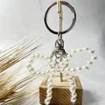 Pearl ribbon key ring
