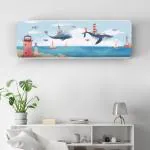 SVK DREAM Air Conditioning Dust Cover Cloth Folding Ac Cover for 1.5 Tone Split Ac Indoor Unit (fish)