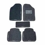 CarBinic Anti-skid Car Foot Mat - Universal Fits For All Cars | Curly/Noodle Foot Mat | Premium Vinyl Rubber | Dust and Liquid Trapping | Heel Pad | Built for Comfort | Car Accessories | Grey Black