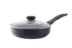 Kinox Black Granite Induction Fry Pan with Glass Lid 23 cm