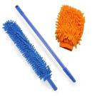 DELTA Microfiber Cleaning Glove & Flexible Foldable Fan Duster with Extendable Rod