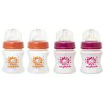 Naughty Kidz Orange and Pink Baby Feeding Bottle 125ml Pack of 4