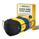 BOLDFIT N95 Mask for Kids Reusable Mask (Multicolor) Anti Pollution Anti Bacterial, Protective