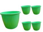 Audbhidhi Pots Eco Design Plastic Flower Planter for Plants & Home Gardening 10 Inch Gamla ( Green Colour), 5 Pieces