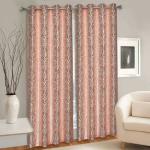 Ultica Fab 243 cm (8 ft) Polyester Room Darkening Door Curtain (Pack Of 2) (Printed, Maroon)