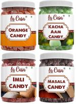 La Casa Orange Masala Imli And Kacha Mango Candy 200 Gm (Pack Of 4)