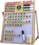 AMAFLIP Multicolor Multipurpose Double Sided Magnetic Wooden Writing and Drawing Board with Abacus, Mathematical Calculations, English Alphabets for Kids (4-18 Years)