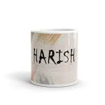 Rish Harish Texture Name Theme Printed Multicolor Ceramic Beverage Mug With Handle, 350 Ml
