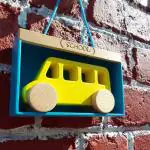 Hawbeez Wooden Bus with Garage/Wooden Bus/Pretend Play Toy/Push and Pull Toy/Wooden School Bus/School Bus Toy/Car Toys/Kids Toys