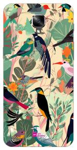 Gift Minister Hard Designer Mobile Case For One Plus 3 Back Cover Dim Gray - Super Cute Illustrator Tropical Birds Stationery Collection Pattern Repeated Bright Nice Camera 1Pcs 1701C