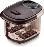 Lifelong LLM306 Foot Spa Massager with 8 Rollers and Digital Panel Foot Care Massager, Brown