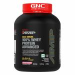 GNC AMP Gold Series 100% Whey Protein Advanced | Lean Muscle Gains | Advanced Fitness Performance | Formulated In USA | 24g Protein | 5.5g BCAA | 4g Glutamine | Delicious Strawberry | 4 lbs