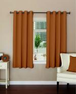 Lushomes room darkening curtains 5 feet, Dark Brown Window Curtains with 8 Metal Eyelets (54 x 60 inches, Single pc)