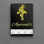 URBANITE CREATION Agarwal's Acrylic Name plate Matte Black Base with Golden Design|Acrylic Customised/Personalized