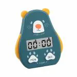 PLENARO Cute Cartoon Digital Electronic Kitchen Timer & Stopwatch with LCD Display and Retractable Stand, Timing Alarm Clock for Cooking | Baking | Kids Study Yoga Shower Bathroom (Dark Blue)