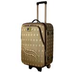 Skyline Brown Polyester 26 Inch Expandable Spinner Luggage Suitcase with Number Lock 85 L